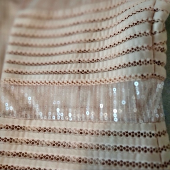 Brand New Sangria Cream Shell dress with Cream Sequins and mesh top size 4 - Picture 6 of 8